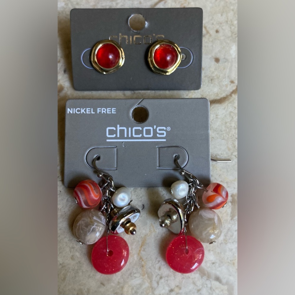 CHICO’S Two Pairs Of Earrings NWT! - Picture 2 of 2